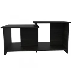 35" Black Manufactured Wood Rectangular Coffee Table
