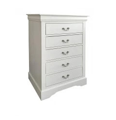 32" White Manufactured Wood Five Drawer Chest