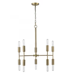 Perret 10-Light Aged Brass Chandelier