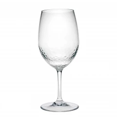 Tritan plastic stemmed multi-purpose wine glass with tableware and barware elements