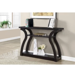 47" Espresso Floor Shelf Console Table With Storage