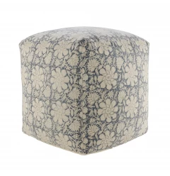 20" Beige 100% Cotton Ottoman