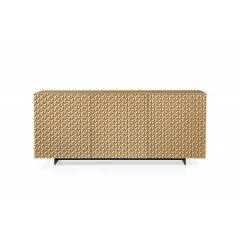 71" Gold and Black Steel Solid Console Table