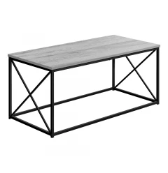 41" Gray And Black Metal Coffee Table