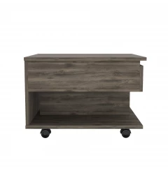 22" Dark Brown Manufactured Wood Rectangular Lift Top Coffee Table With Drawer