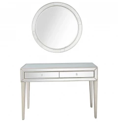48" Silver Mirrored Glass Console Table