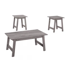 Set of Three 36" Gray Coffee Table