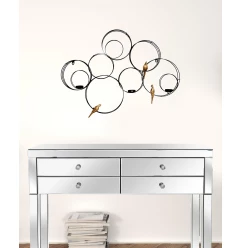 Black and Gold Birds Geometric Wall Decor