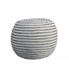 20" Gray Jute Ottoman
