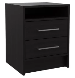 Light dark oak drawer nightstand with chest of drawers and hardwood cabinetry