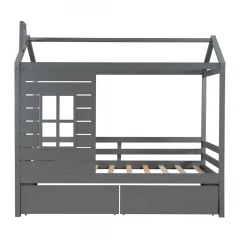 Gray Twin Four Poster