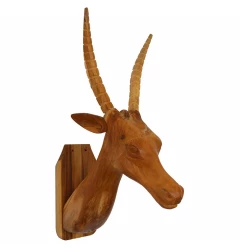Brown Solid Wood Elk Wall Decor