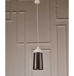 6 X 6 X 12 Silver Aluminum Pendant Lamp