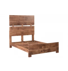 Live Edge Solid Wood Queen Brown Bed