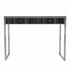 42" Silver Writing Desk With Two Drawers