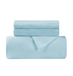 Light Blue King Cotton Blend Thread Count Washable Duvet Cover Set