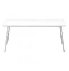 40" White And Silver Metal Coffee Table