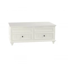 48" White Solid And Manufactured Wood Lift Top Coffee Table With Two Drawers