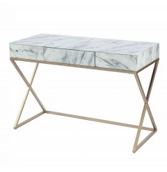 Faux Marble Writing Desk with Storage