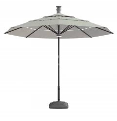 11' Color Sunbrella Octagonal Lighted Market Smart Patio Umbrella