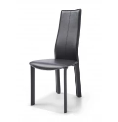Set Of 4 Modern Dining Black Faux Leather Dining Chairs