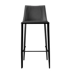 30" Black Steel Low Back Bar Height Bar Chair
