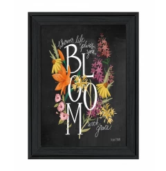Bloom with Grace 3 Black Framed Print Wall Art