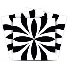8" X 8" Black and White Colla Peel and Stick Removable Tiles