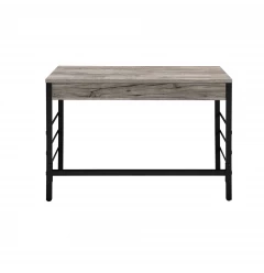 42" Brown and Black Writing Desk With Two Drawers