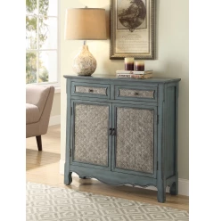 36" Blue Solid Wood Console Table