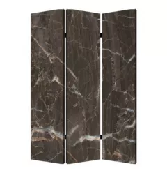 1" X 48" X 72" Multi Color Wood Canvas Black Marble  Screen