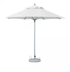 10' White Polyester Round Market Patio Umbrella