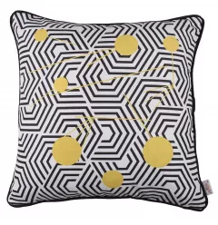 Geo printed decorative throw pillow cover with patterned textile design