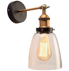 Barbara 1-Light Clear Glass Edison Wall Lamp With Light Bulb