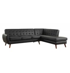 111" X 80" X 33" Black Pu Sectional Sofa