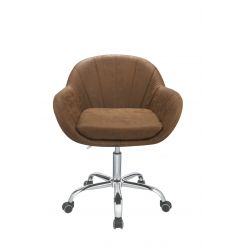 28" X 27" X 31" Brown Metal Tube Office Chair