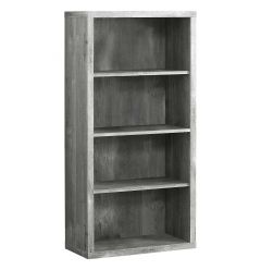 11.75" X 23.75" X 47.5" Grey Particle Board Adjustable Shelves Bookshelf