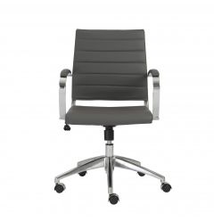 22.75" X 26.26" X 38" Low Back Office Chair In Gray With Aluminum Base