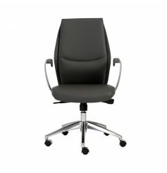 25.50" X 27" X 42.75" Low Back Office Chair In Gray With Polished Aluminum Base
