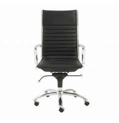 26.38" X 25.60" X 45.08" High Back Office Chair In Black With Chromed Steel Base