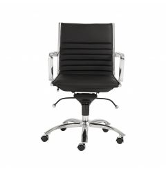 27.01" X 25.04" X 38" Low Back Office Chair In Black With Chromed Steel Base