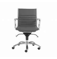 27.01" X 25.04" X 38" Low Back Office Chair In Gray With Chromed Steel Base