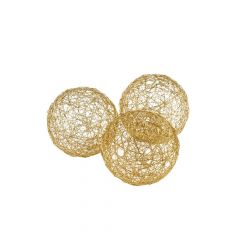 4" X 4" X 4" Gold Iron Wire Spheres Box Of 3