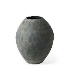 Kyros Gray 23" Earthy Ceramic Oval Vase