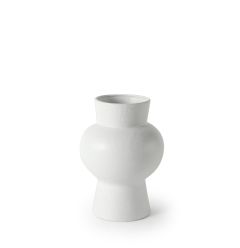 11" White Contempo Deco Ceramic Vase