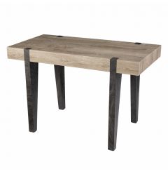 Modern Chunky Natural and Gray Wood Table Desk
