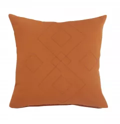 20" X 20" Orange And Dark Orange 100% Cotton Diamond Zippered Pillow