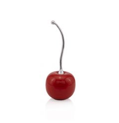 14" Red and Silver Enamel Cherry Sculpture