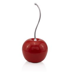 21" Red and Silver Enamel Cherry Sculpture