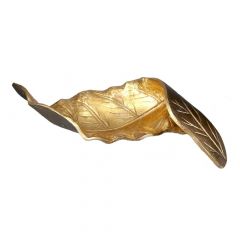 5" Two Toned Gold Twisted Leaf Sculpture